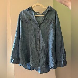 Hester & Orchard Casual Blue Jean Button-Up Shirt 100% Cotton - Size 2X